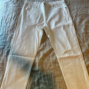 Gap White Cheeky Straight High Rise Distressed Jeans NWT